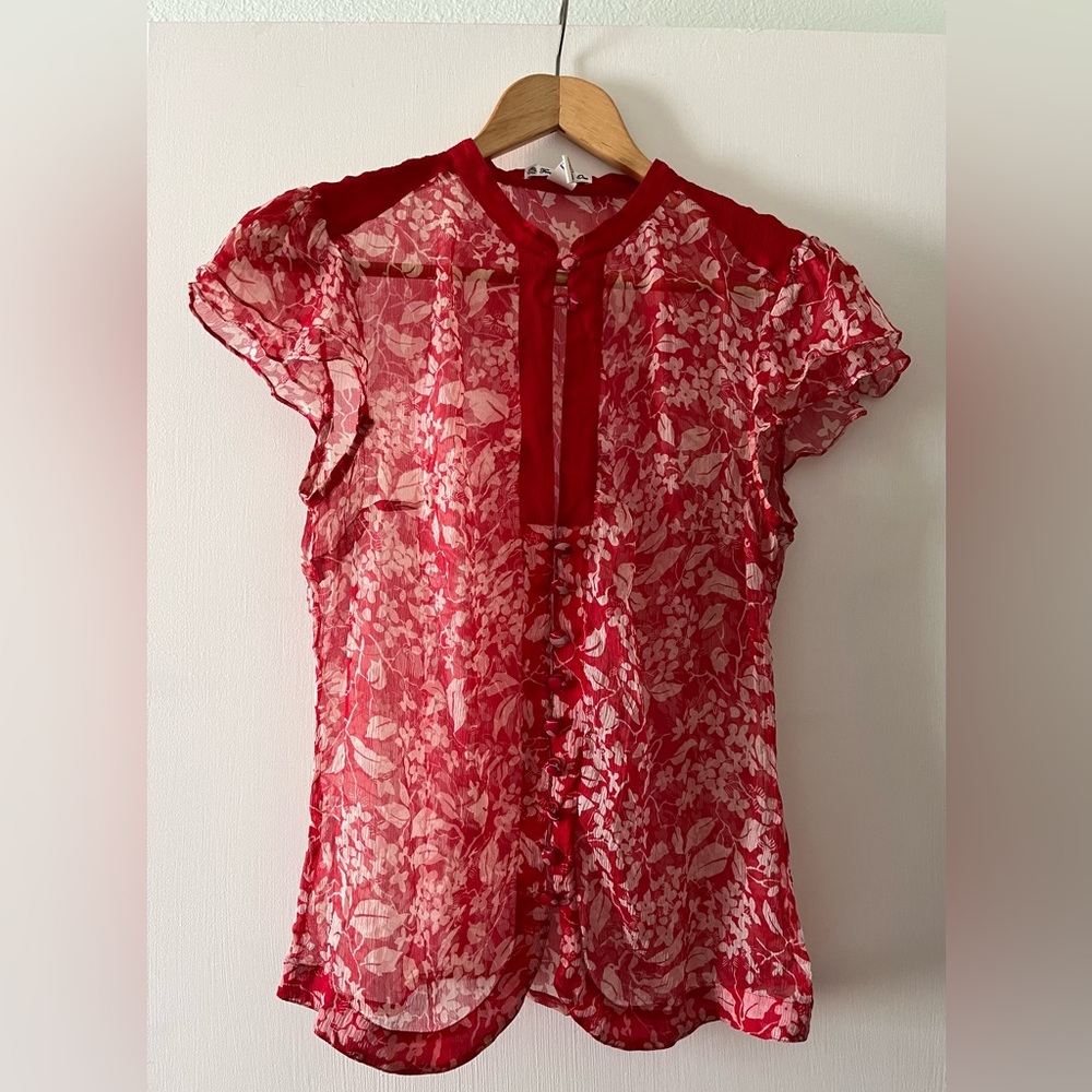Forever 21 red floral blouse.